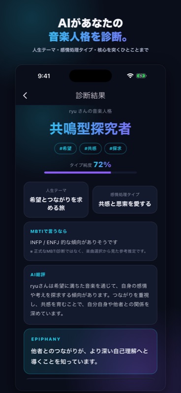 診断結果画面