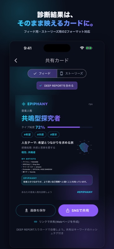 共有カードの画面